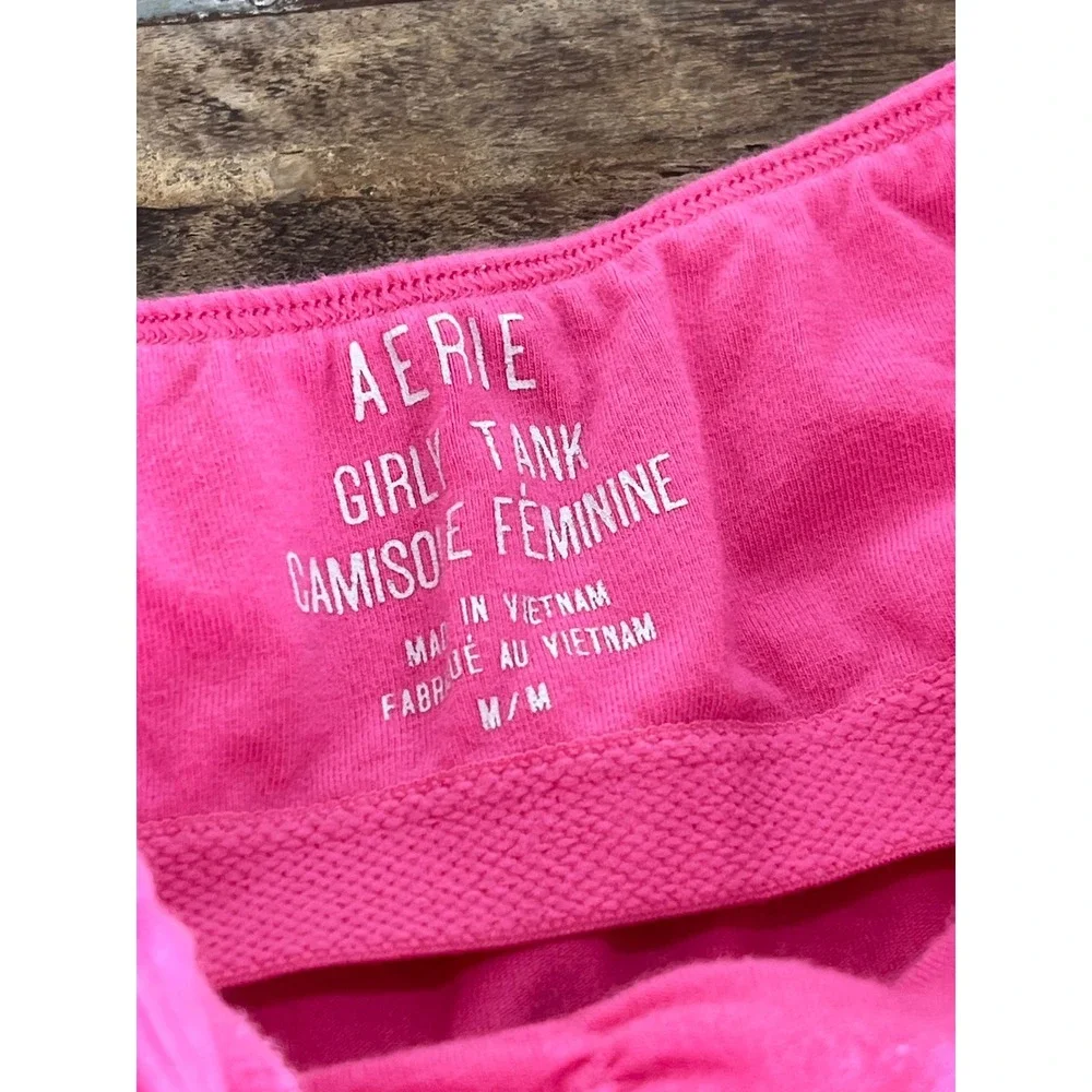 AERIE Girly Tank Camisole Feminine Pink‎ Strapless Tank Knotted Bow Detail